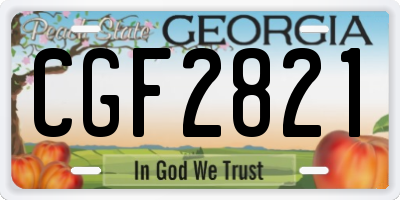 GA license plate CGF2821