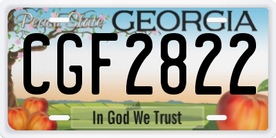 GA license plate CGF2822