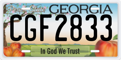 GA license plate CGF2833