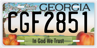 GA license plate CGF2851