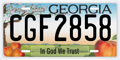 GA license plate CGF2858