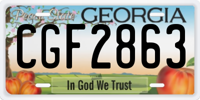 GA license plate CGF2863