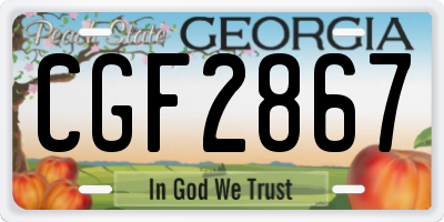 GA license plate CGF2867