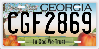 GA license plate CGF2869
