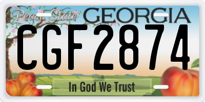 GA license plate CGF2874