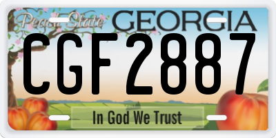 GA license plate CGF2887
