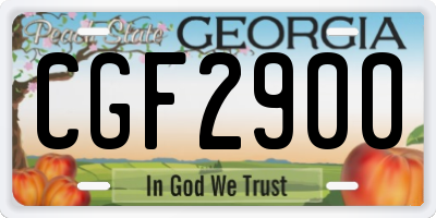 GA license plate CGF2900