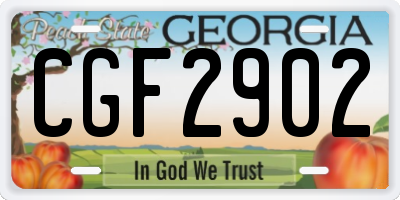 GA license plate CGF2902