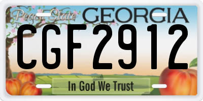 GA license plate CGF2912