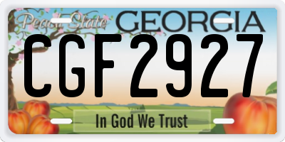 GA license plate CGF2927
