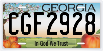 GA license plate CGF2928