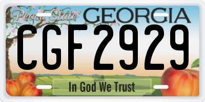 GA license plate CGF2929