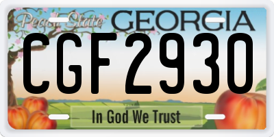 GA license plate CGF2930