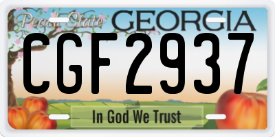GA license plate CGF2937