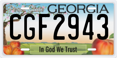 GA license plate CGF2943