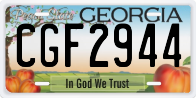 GA license plate CGF2944