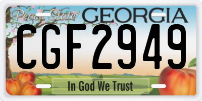 GA license plate CGF2949