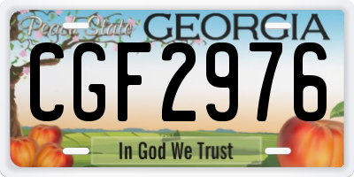 GA license plate CGF2976
