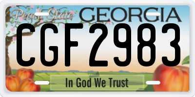 GA license plate CGF2983