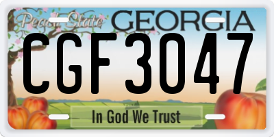 GA license plate CGF3047