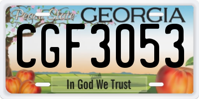 GA license plate CGF3053