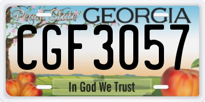 GA license plate CGF3057