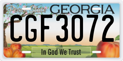 GA license plate CGF3072