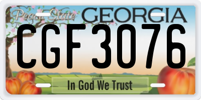 GA license plate CGF3076