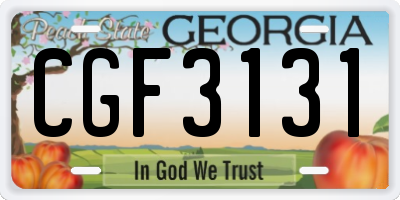 GA license plate CGF3131