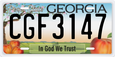 GA license plate CGF3147
