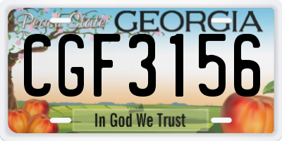 GA license plate CGF3156