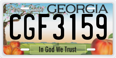 GA license plate CGF3159