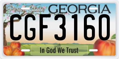 GA license plate CGF3160