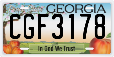 GA license plate CGF3178