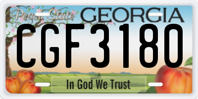 GA license plate CGF3180