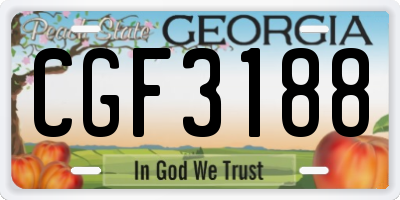 GA license plate CGF3188