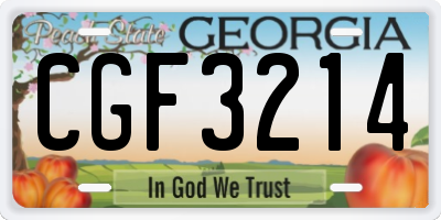GA license plate CGF3214