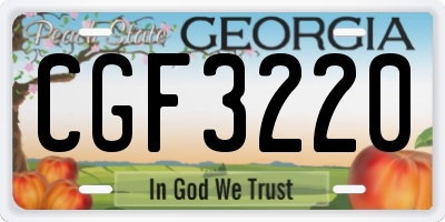 GA license plate CGF3220