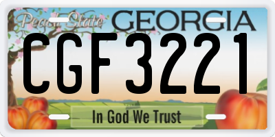 GA license plate CGF3221