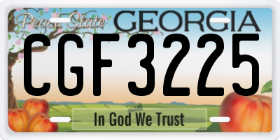 GA license plate CGF3225