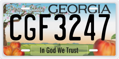 GA license plate CGF3247