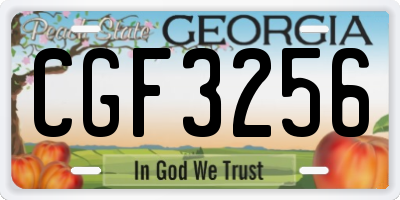 GA license plate CGF3256