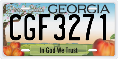 GA license plate CGF3271