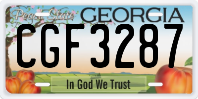 GA license plate CGF3287