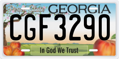 GA license plate CGF3290