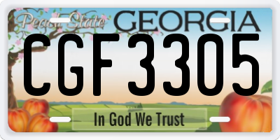 GA license plate CGF3305