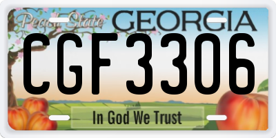 GA license plate CGF3306