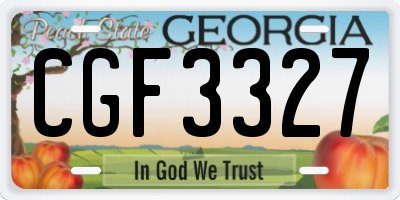 GA license plate CGF3327