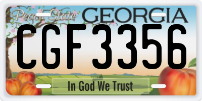 GA license plate CGF3356