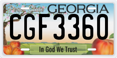 GA license plate CGF3360